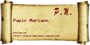 Papir Mariann névjegykártya